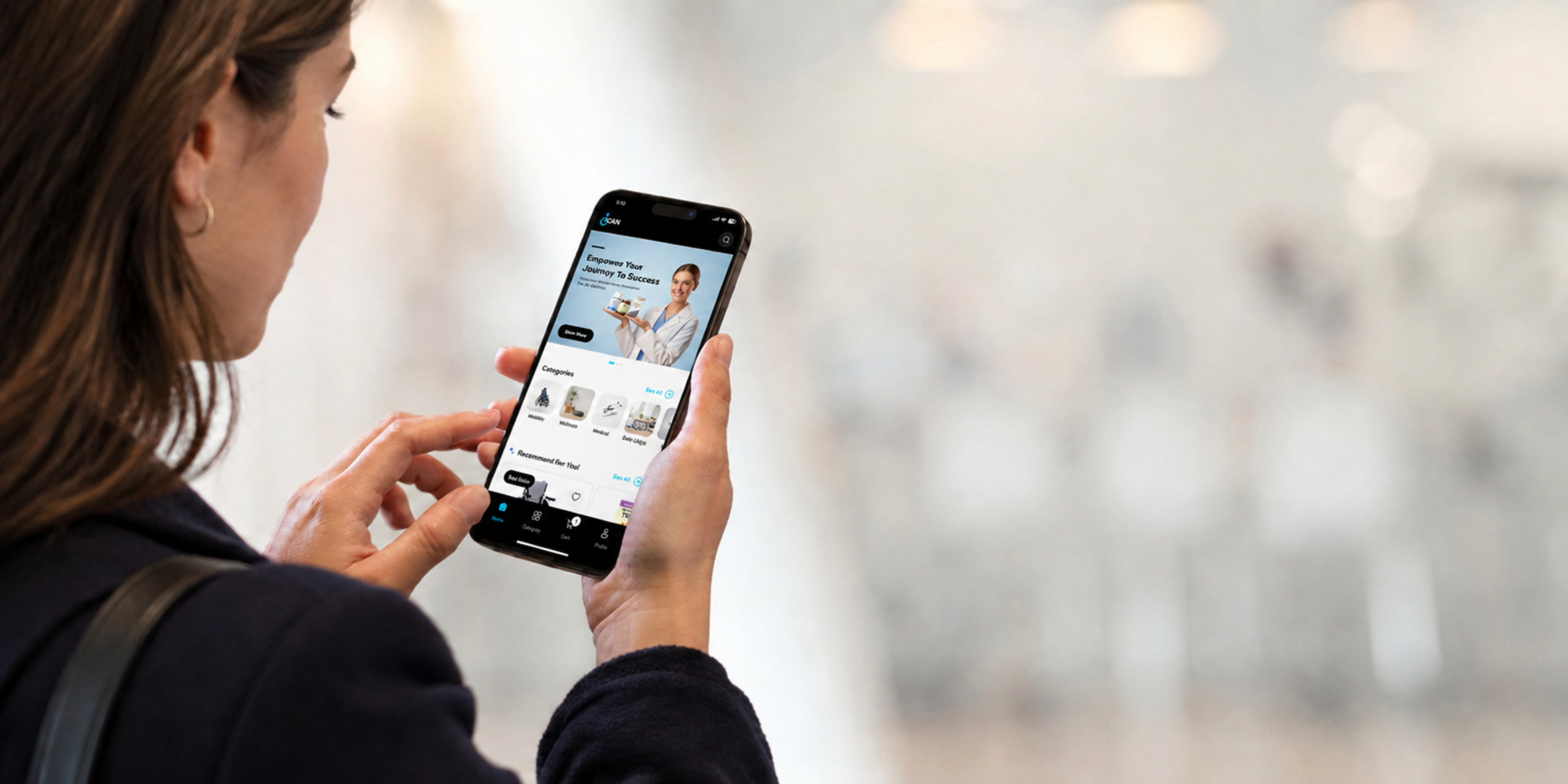 A partner browsing the iCan app